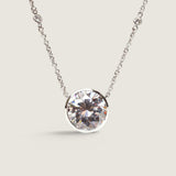 10CT BEZEL SET PENDANT ON DBY CHAIN - PF1143/CZ