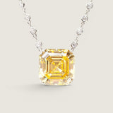 Extra Large Canary Asscher Cut Pendant on DBY Chain (50 TCW)