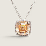Coffee Cushion Pendant in Pave Setting
