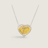 Canary Heart and Micropave Necklace (19.5 TCW)