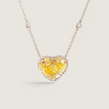 Canary Heart and Micro Pave Necklace on DBY Chain  (20.8 TCW)