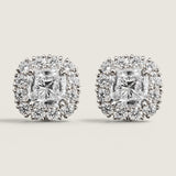 Square-Cut Halo Earrings (11.8 TCW)