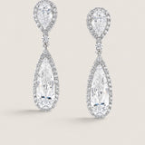 Elongated Pear Drop Earrings with Micro Pave Detail (13.9 TCW)