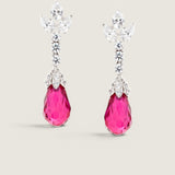 DROP EARRING WITH SMALL BRIOLETTE - EF1164B/RUB/CZ