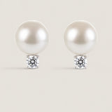 Pearl Studs with Stone Detail (8mm)