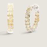 Radiant-Cut Canary Hoop Earrings (20TCW)