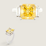 3.5CT ASSCHER CUT W/ BAG SIDES F344-CAN-CZ-14K