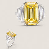 6CT CENTER GRADUATED EMERALD CUT RING F1064SM-CAN-CZ-14K
