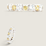 Round Canary Brilliant Eternity Band (Alternating Sizes)