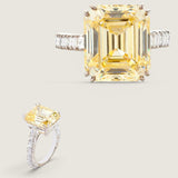 Emerald Cut Canary with Baguette Sides