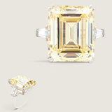 22CT Canary Emerald cut with tapered baguettes