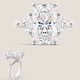 7CT EMERALD CUT WITH 2TRILLION SIDES 17332-CZ-14K