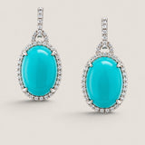 CABACHON WITH MICRO PAVE ON WIRE - EF1001/TURQ/CZ