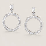 Emerald Cut Open Circle Earring (30 TCW)