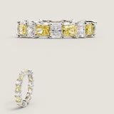 ALTERNATING EMERALD CUT BAND F1172-CAN-CZ-14K