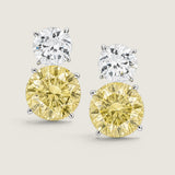 Graduated Double Stud with Canary Earrings (10.5 TCW)