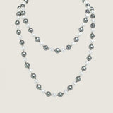 36" White and Grey Pearl Necklace