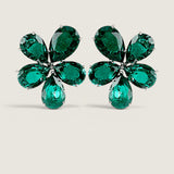 Large Emerald Pear Flower Cluster Earrings (26 TCW)