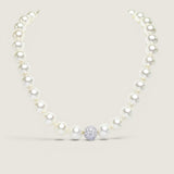 White Pearls with Dazzling Clasp Necklace