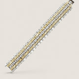 Multi-Row Clear and Canary Bracelet (30 TCW)