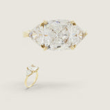 3.5CT CUSHION WITH TRILLIONS 17328SM-CZ-14K