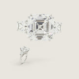 Asscher with Kite Side Stones