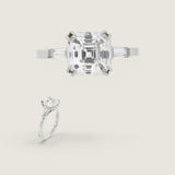 2.5CT ASSCHER CUT W/ SIDE BAGS F753-CZ-14K