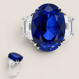 17.5  X 12.5 OVAL RING WITH TRAPAZOID SIDES F1203-SAP-CZ-14K