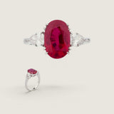 13 X 7 1/4 OVAL WITH PEARSHAPE SIDES F1225-RUBY-CZ-14K