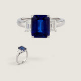 10X8(3.5CT) EMERALD CUT WITH TRAPEZOID SIDES F1228-SAP-CZ-14K