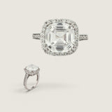Asscher and Pave Ring