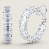 Small Emerald-Cut Hoop Earrings (15 TCW)