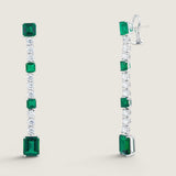 ASSCHER AND ROUND DROP EARRING(2.5 INCHES) - EF1304/EM/CZ