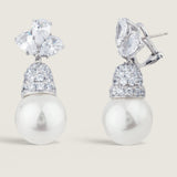 FLOWER TOP WITH PAVE CAP 14MM PEARL DROP - EF1309/PRL/CZ
