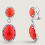CABACHON PAVE SET DROP EARRING - EF1313/COR/CZ