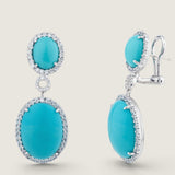 CABACHON PAVE SET DROP EARRING - EF1313/TURQ/CZ