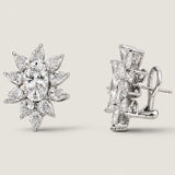 CLUSTER OVAL STUD WITH PEARSHAPES SURROUNDING - EF1315/CZ