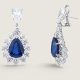 PEAR DROP EARRING SURROUNDED BY PEARSHAPES - EF1322/SAP/CZ