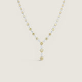 Marquise and Canary Round Lariat Necklace