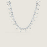 ROUND AND 10MM PEARL DROP NECKLACE - N193/CZ