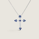 Elegant Cross with Sapphire Details (0.8 TCW)