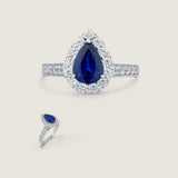 1.5CT PAVE SET PEARSHAPE RING F1277-SAP-CZ-14K