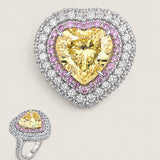 6CT THREE ROW PAVE SET HEART F1318-CAN-CZ-14K