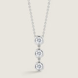 THREE STONE TUBE PENDANT - PF783/3/CZ