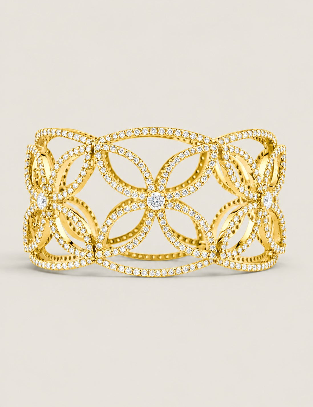 Open Floral Cuff Bracelet