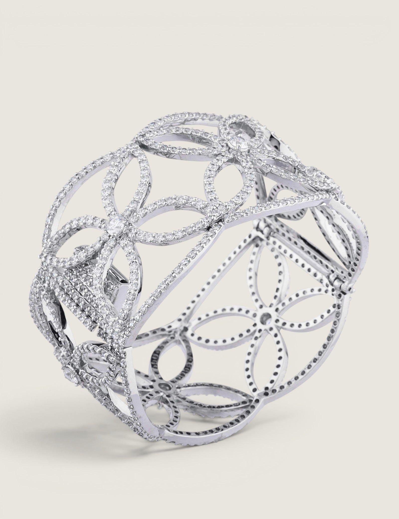 Open Floral Cuff Bracelet