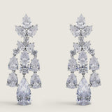 Chandelier Earrings with Pear and Round Stones (16 TCW)