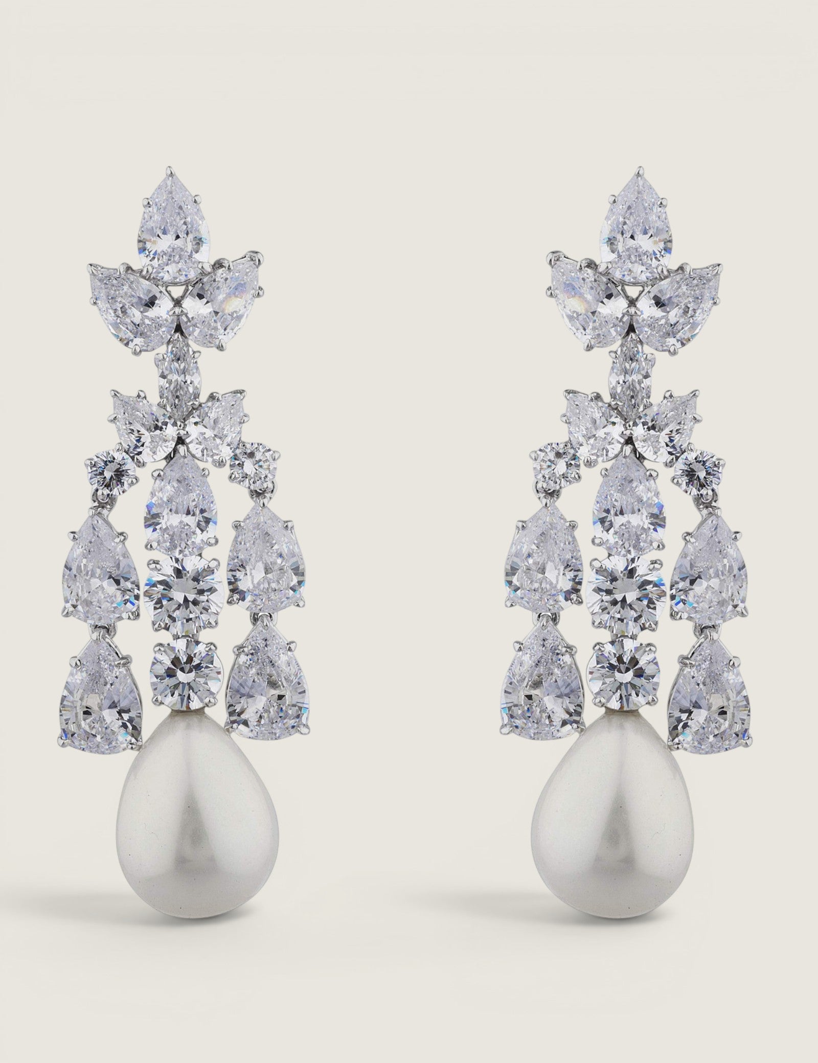 2.5 INCH DROP EARRING - EF1075P/PRL/CZ