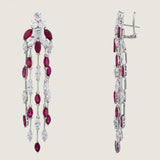 Marquise and Round Brilliant Ruby Drop Earrings (24 TCW)