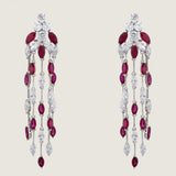Marquise and Round Brilliant Ruby Drop Earrings (24 TCW)